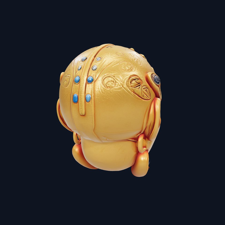 Gold Leaf Gemstone Ceremonial Mask model pack